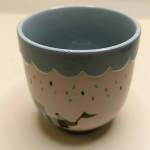 Кружка керамическая Блумингвиль МИНИ (Bloomingville MINI) "Праздник", микс с голубым, 150 мл (уценен